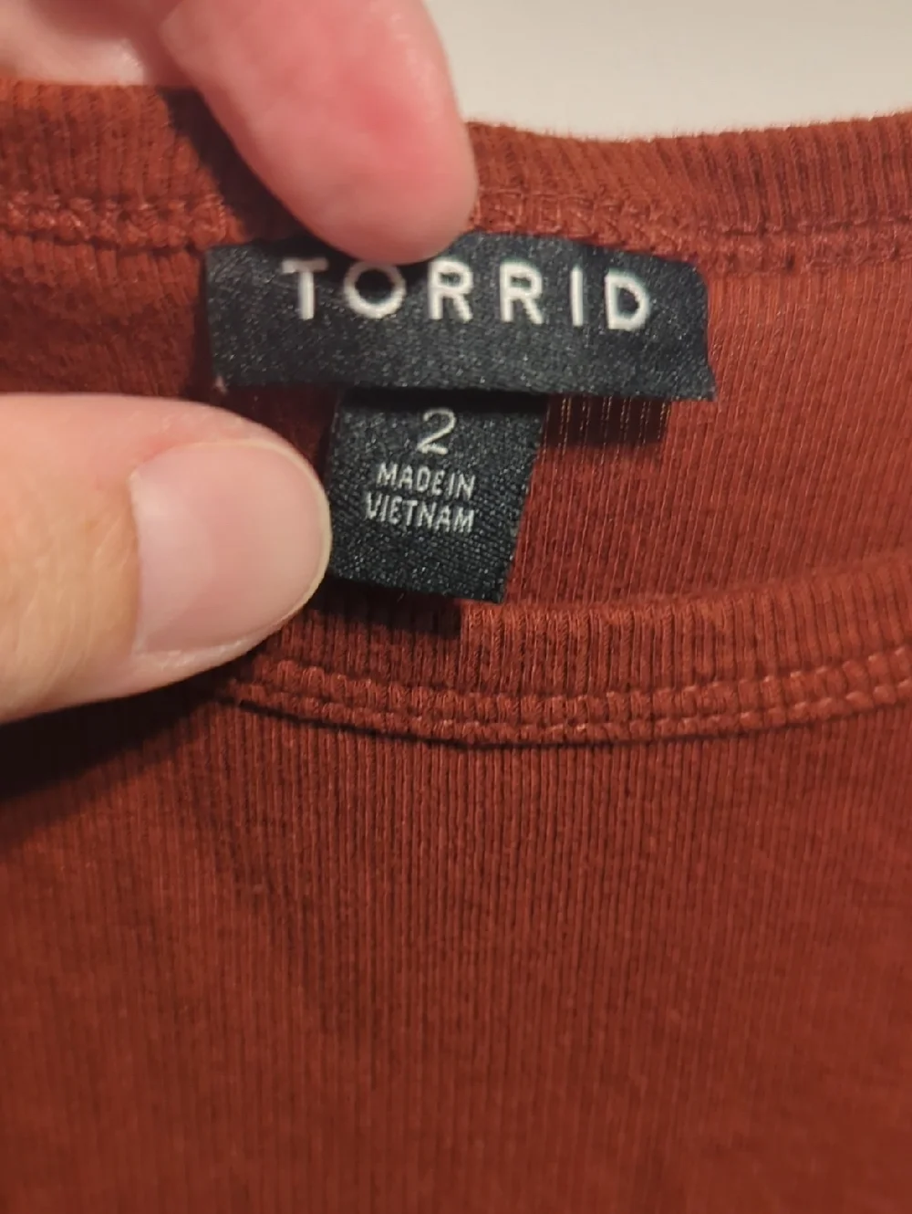 Torrid Ribbed Scoop Neck Tank Top In Rust Color - Picture 2 of 6